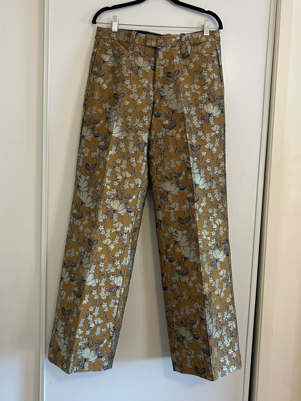 Banana Republic Gold and Silver Floral Dress Pants
